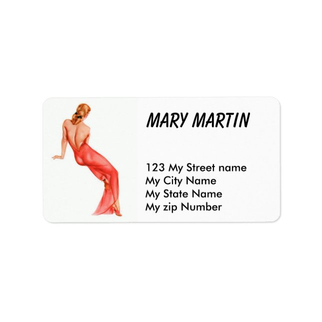 Etiqueta Retro de vestimenta vermelha (Frente)