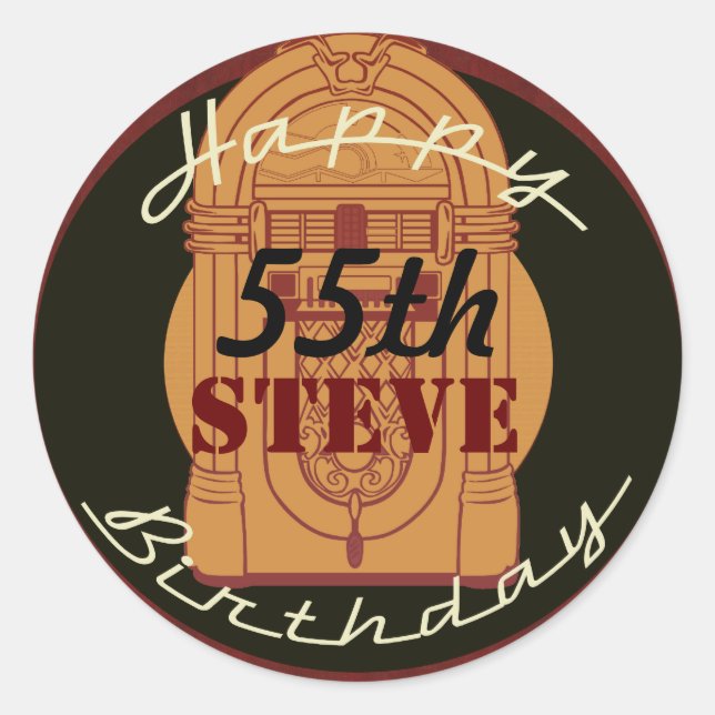 Etiqueta retro do aniversário do rolo do n da (Frente)