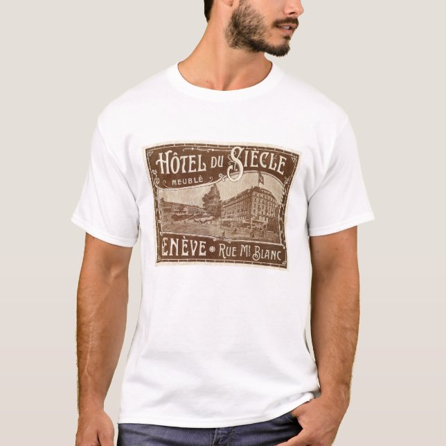 Etiqueta retro Hotel Du Siecle T-shirt (Frente)