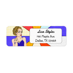 Etiqueta Retro Lady Inverter o Popart Engraçado do Pássaro