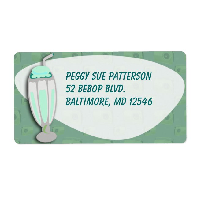 Etiqueta Retro Milkshake (Frente)