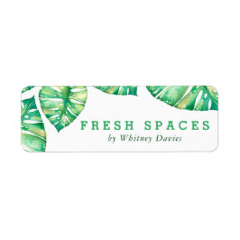 Etiqueta RETURAR ENDEREÇO da cor da água tropical folha mon