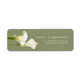 Etiqueta Return Address Label Calla Lilies Wedding.