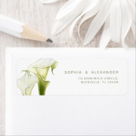 Etiqueta Return Address Label Calla Lilies Wedding.