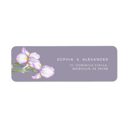 Etiqueta Return Address Label Delicate Irises Wedding.