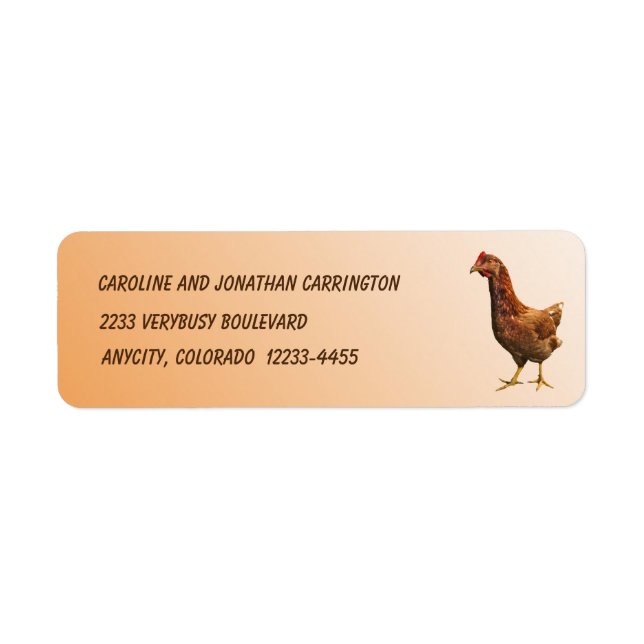 Etiqueta Rhode Island Red Hen Chicken Return Label (Frente)