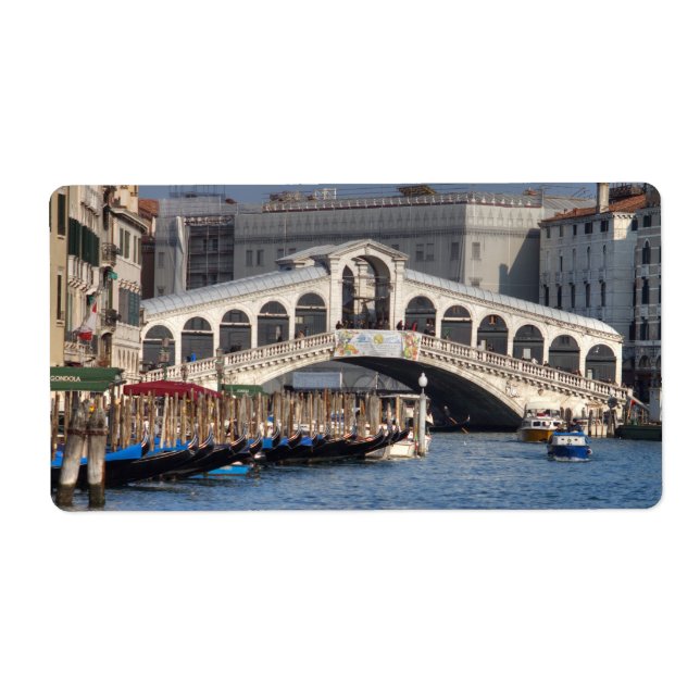 Etiqueta Rialto Bridge Veneza Itália (Frente)