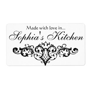 Etiqueta Rico e Nome Personalizado Elegante