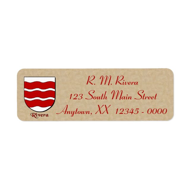 Etiqueta Rivera Heraldic Shield (Frente)
