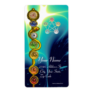 ETIQUETA ROD DE ASCLEPIUS 7 CHAKRAS,YOGA,ENERGIA ESPIRITUAL