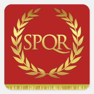 Etiqueta romana quadrada de SPQR