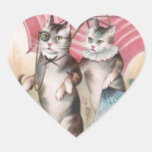 Etiqueta romântica do álbum de recortes dos gato