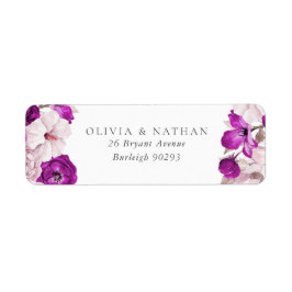Etiqueta Romântica Roxo Roxo Blush Endereço de Devolução de