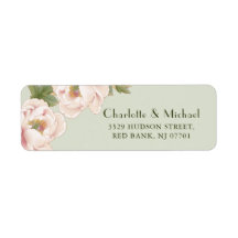 Romântica Sage & Blush Peony Endereço de Devolução