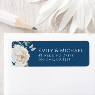 Etiqueta Romântico Dusty Blue Bem-vindo Casamento Floral