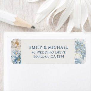 Etiqueta Romântico Dusty Blue Bem-vindo Casamento Floral