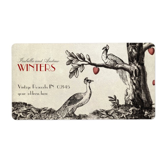 Etiqueta Romeu e Julieta - Versão Peacock (Frente)