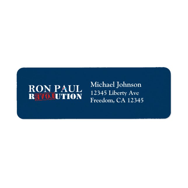 Etiqueta Ron Paul Revolution Devolve Labels (Marinho) (Frente)