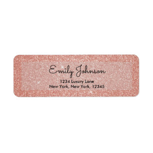 Etiqueta Rosa Bege Glitter Dourado Casamento