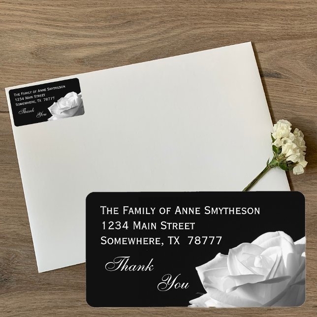 Etiqueta Rosa Branca Obrigado (Criador carregado)