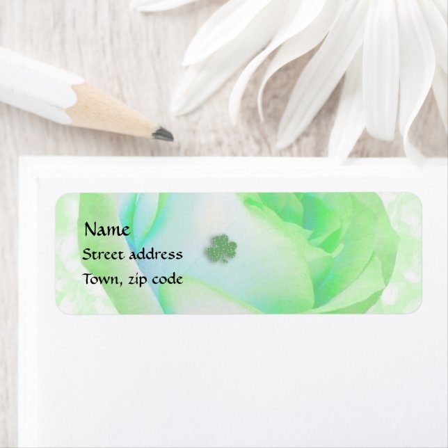 Etiqueta Rosa Celta e Shamrock (Insitu)