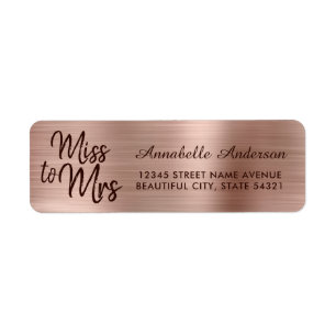 Etiqueta Rosa Chic Dourado Metalizado Brilho Senhorita para