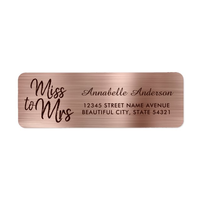 Etiqueta Rosa Chic Dourado Metalizado Brilho Senhorita para (Frente)