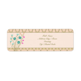 Etiqueta Rosa claro e verde-azeitona