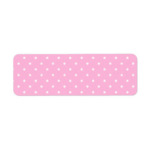 Etiqueta Rosa com as estrelas brancas pequenas. Costume