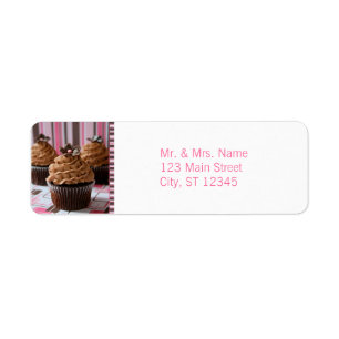 Etiqueta Rosa & cupcakes de Brown