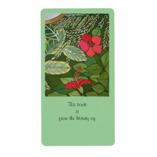 Etiqueta Rosa da placa de livro da selva de Sharon