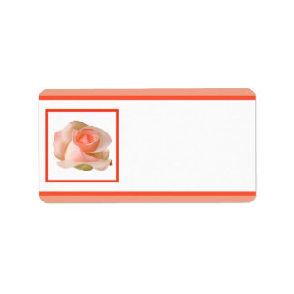 Etiqueta rosa de 1,25" x 2,75" de endereço para correspondê