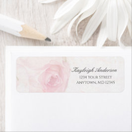 Etiqueta Rosa de Blush de Aquarela | Endereço de devolução