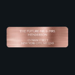 Etiqueta Rosa Dourado - Casamento Moderno Rosa Esbranquiçad<br><div class="desc">Rosa Dourado - Rótulo de Endereço de Devolução de Casamento Elegante e Moderno Cor-de-Rosa Esbranquiçado. O texto deste adesivo de script de pincel com letra manual pode ser atualizado e personalizado com seu nome. Esta etiqueta de endereço de devolução faz parte de uma coleção de casamento correspondente e itens adicionais...</div>