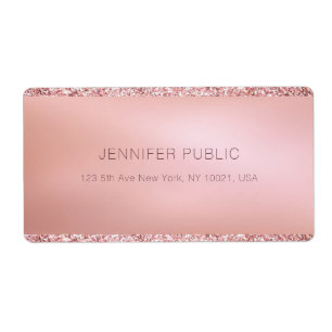 Etiqueta Rosa Dourado Glitter - Entrega Personalizada do Mo