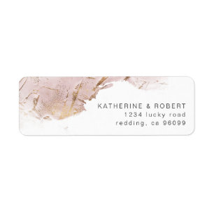 Etiqueta rosa dourado texturizado ReturnAddress