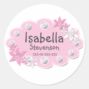 etiqueta rosa elegante