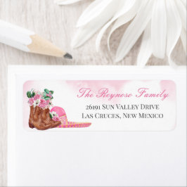 Etiqueta Rosa Floral Charra/CowGirl Return, cor-de-rosa,
