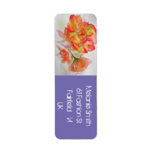 Etiqueta Rosa Floral Watercolor Orange Siga Sua Alegria E N