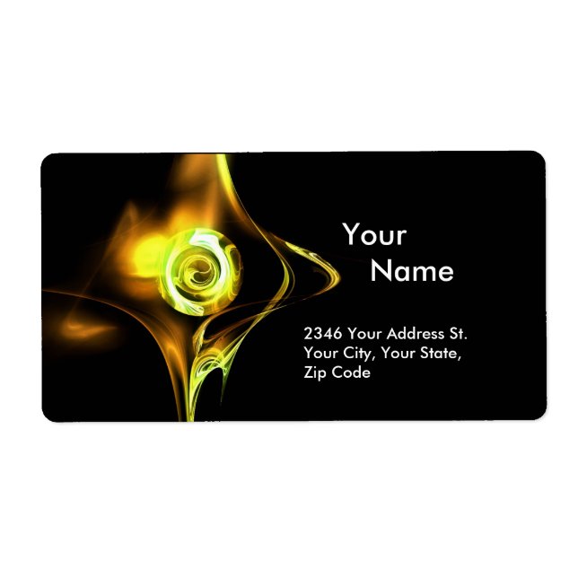 Etiqueta ROSA FRACTAL 1Amarelo Verde Preto (Frente)