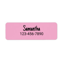 Rosa Pálido Simples e Número de Telefone Nome Pret