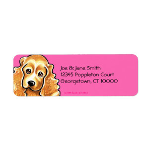 Etiqueta Rosa quente de cocker spaniel