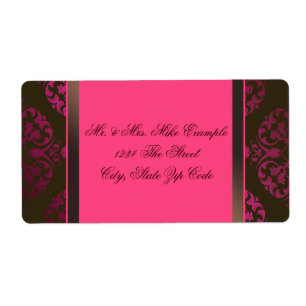 Etiqueta Rosa Quente e Castanho-Chocolate