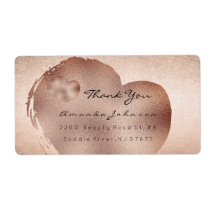 Etiqueta Rosa Rosa Rosa Cor-de-rosa Blush Dourado Coração E