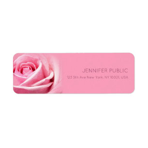 Etiqueta Rosa Rosa Rosa Rosa Moderna Elegante Endereço de R