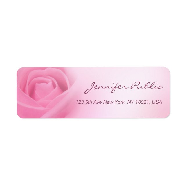 Etiqueta Rosa Rosa Rosa Rosa Rosa Moderna com Script Manusc (Frente)