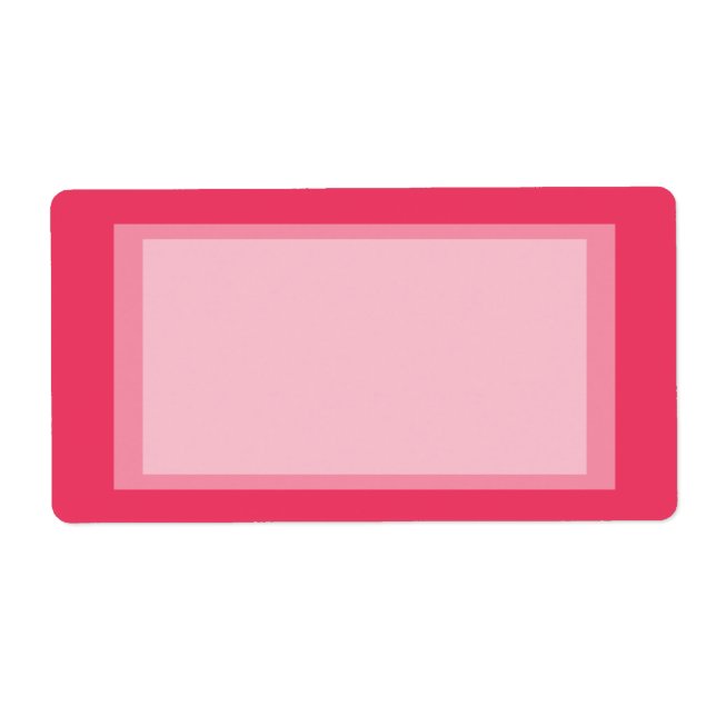 Etiqueta rosa simples (Frente)