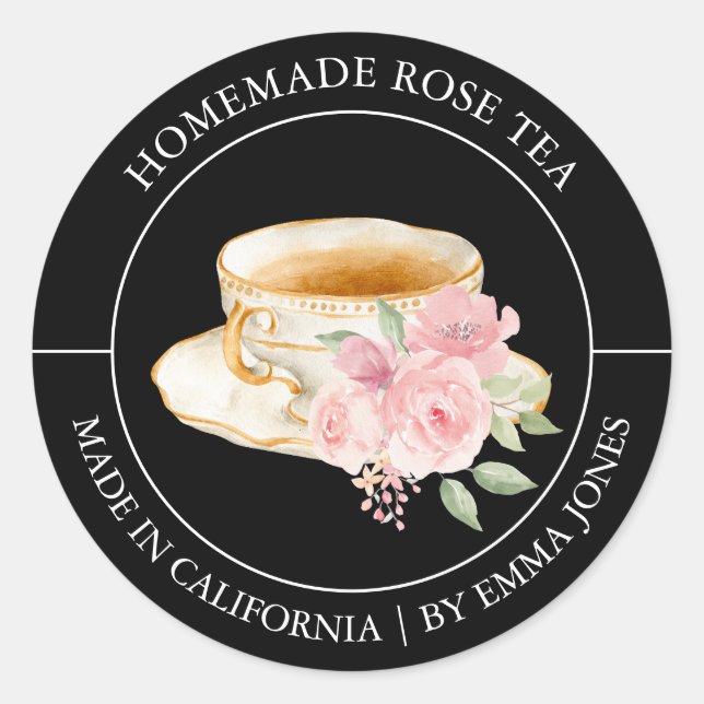 etiqueta rosa Tea Modern (Frente)