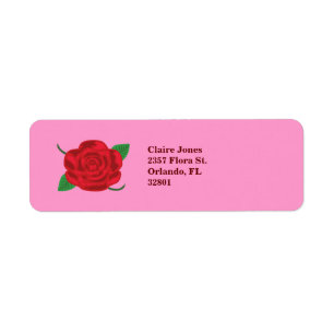 Etiqueta Rosa vermelha bonito