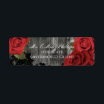Etiqueta Rosa vermelha Rustic Black Lace Weding Favorito Pr<br><div class="desc">Personalizar</div>